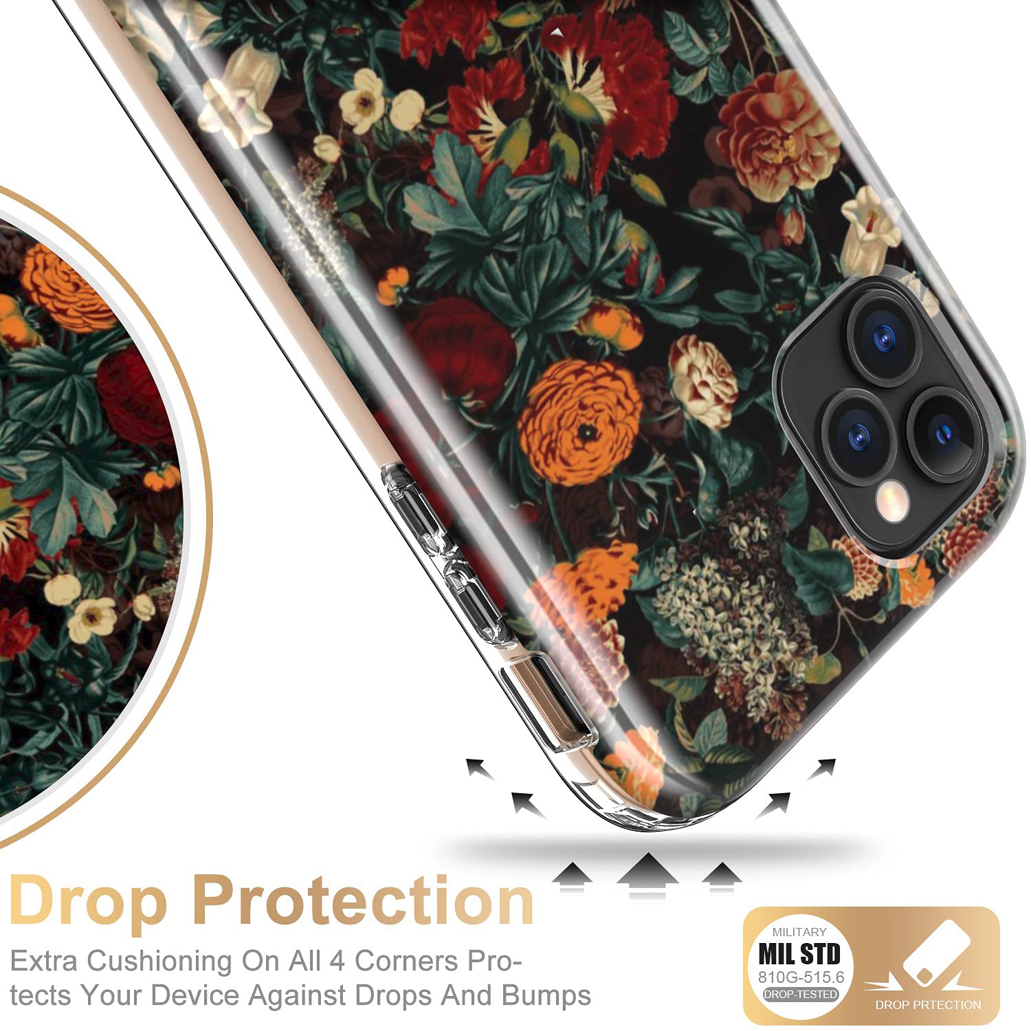 Esdot Compatible With Iphone 12 Pro Max Case With Built In Screen Protector,With Fashionable Designs For Women Girls,Protective